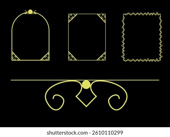 Set of gold decorative vintage frames icons backgrounds
Vector gold frames set