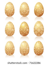 Set of gold eggs.