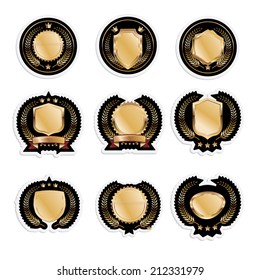 Set of gold emblem, set of Crest vector