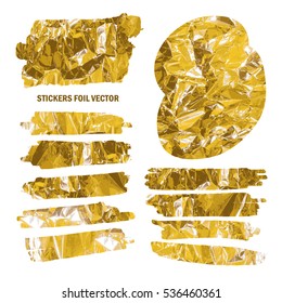 set of gold foil banners. Vector illustration