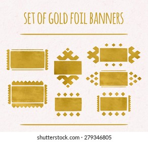 set of gold foil tribal ethnic banners