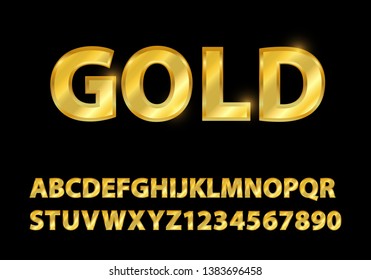 Set Gold font shapes composition. classic style golden logo poster Invitation. vector illustration