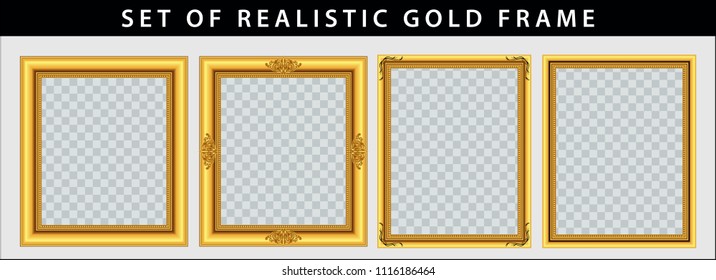 Set Gold Frame Set Easy Modify Stock Vector (Royalty Free) 1116186464 ...