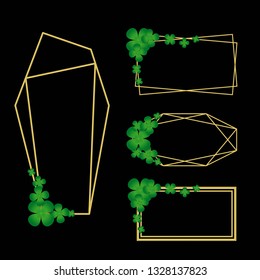 Set of gold frames with lucky clovers - Powered by Shutterstock - Get 15% off with code: PIKWIZARD15