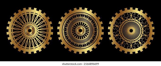 Juego de vectores de engranajes de oro