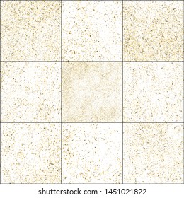 Set of Gold Glitter Texture Isolated On White. Amber Particles Color. Celebratory Background. Golden Explosion of Confetti. Digitally Generated Image. Vector Illustration, EPS 10.