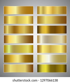 Conjunto de plantillas de banners de degradado de oro o encabezados de sitios web. Diseño exclusivo de malla vectorial para sus banners, encabezados, pies de página, volantes, tarjetas, etc. Banners de oro de Navidad
