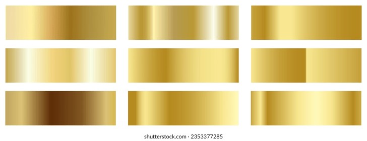 Set of gold gradient. Can use for luxury christmas cards, invitations, backgrounds, borders
