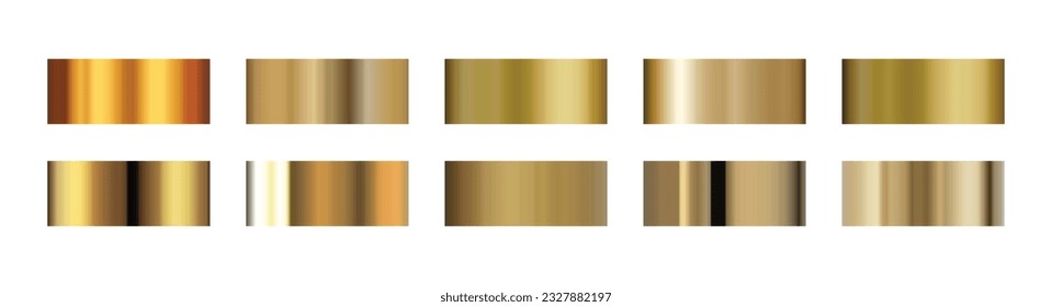 Set of gold gradient. Gold swatches vector illustration isolated on white