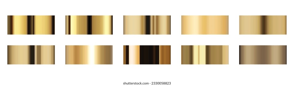 Set of gold gradient. Gold swatches vector illustration isolated on white