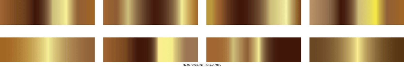 Set of gold gradients. Imitation gold. Vector.