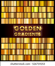 Set of gold gradients.Golden backgrounds collection.Vector illustration.