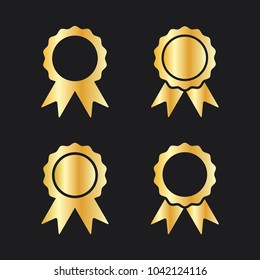 set of gold guarantee label vector icon 