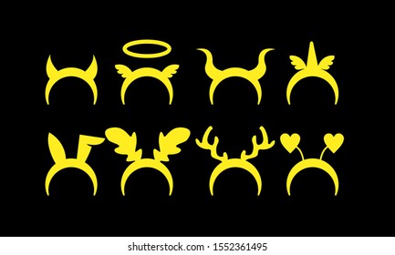 set of gold headband for party