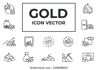 Icono Juego de oro. Plantilla de símbolo Gold Pack para la ilustración vectorial de la colección de diseño gráfico y web