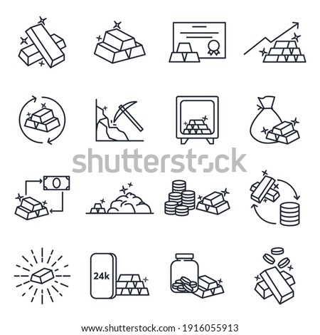 Set of Gold icon. Gold pack symbol template for graphic and web design collection logo vector illustration