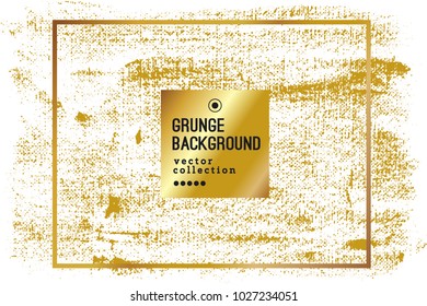Set of gold ink vector stains