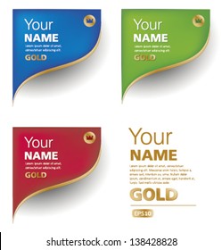 Set of gold label in colors