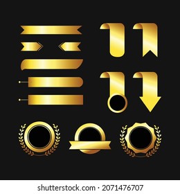 Conjunto de colección de diseño de etiquetas de oro aislado