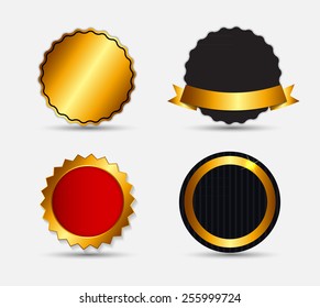 Set of Gold Label Template Vector Illustration EPS10