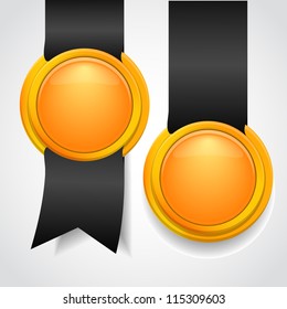 Set of gold label. Vector illustration