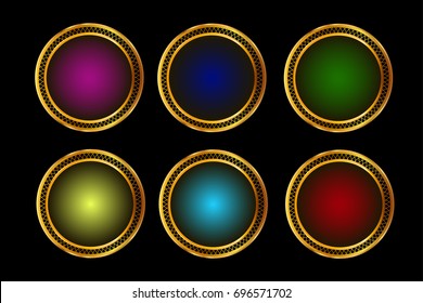 set of Gold labels award .Empty space for text. Template for awards, quality mark, diplomas and certificates	