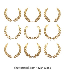 Set From Gold Laurel Wreath