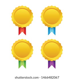 Set of Gold Medals With Single Ribbons