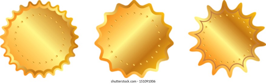 set of gold metallic labels
