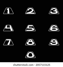 Set of gold numbers template. Numbers from 1 to 0. vector illustration. eps 10
