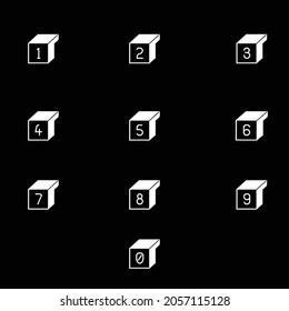 Set of gold numbers template. Numbers from 1 to 0. vector illustration. eps 10