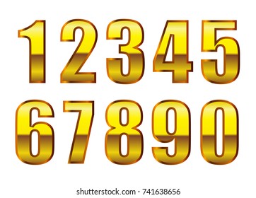 Set Gold Metal Vector Numbers 1 Stock Vector (Royalty Free) 586362638 ...