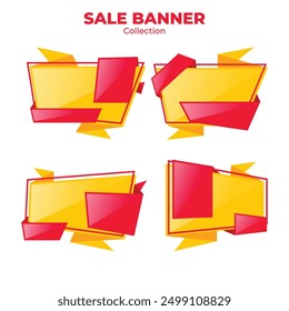 Conjunto de Formas de geometría cuadrada de origami de oro Oferta de descuento Oferta de Anuncio Promo