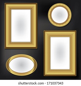 Set of gold picture frame.