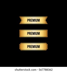 Set of gold premium labels