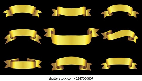 Set mit Goldbannern.Vektor goldene Bänder.