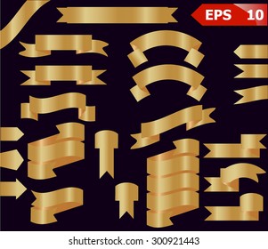 set of gold ribbons