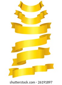 Set of gold ribbons. CMYK