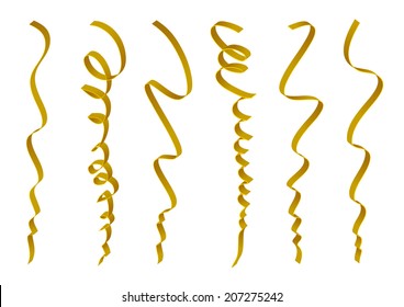 Set of gold ribbons design 