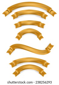 Set of gold ribbons. EPS 10 vector file included