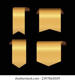 conjunto de vectores de oro y cintas