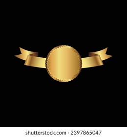 set of gold and ribbons vector