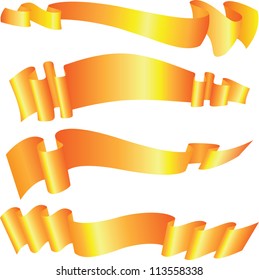 Set of gold ribbons, vector illustration