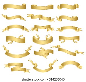 set of gold ribbons.vector