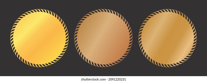conjunto de banner de la ronda de oro sobre fondo oscuro
