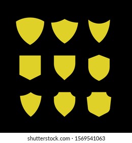 Set of gold shield logo icon design vector illustration