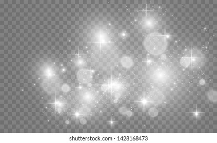 Set of gold shining light effects. Beautiful sparks shine with a special light. Sparkles. Christmas abstract pattern. Beautiful illustration for a postcard. Background for the image. Luminaries.