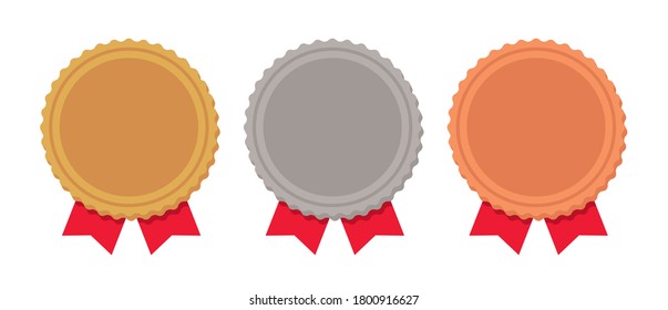 set of gold, silver, bronze medals