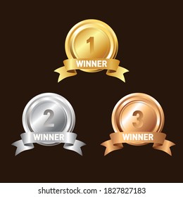 It's a set of gold, silver, and bronze medals