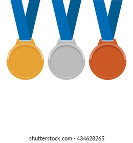 Set of gold, silver and bronze medals.vector